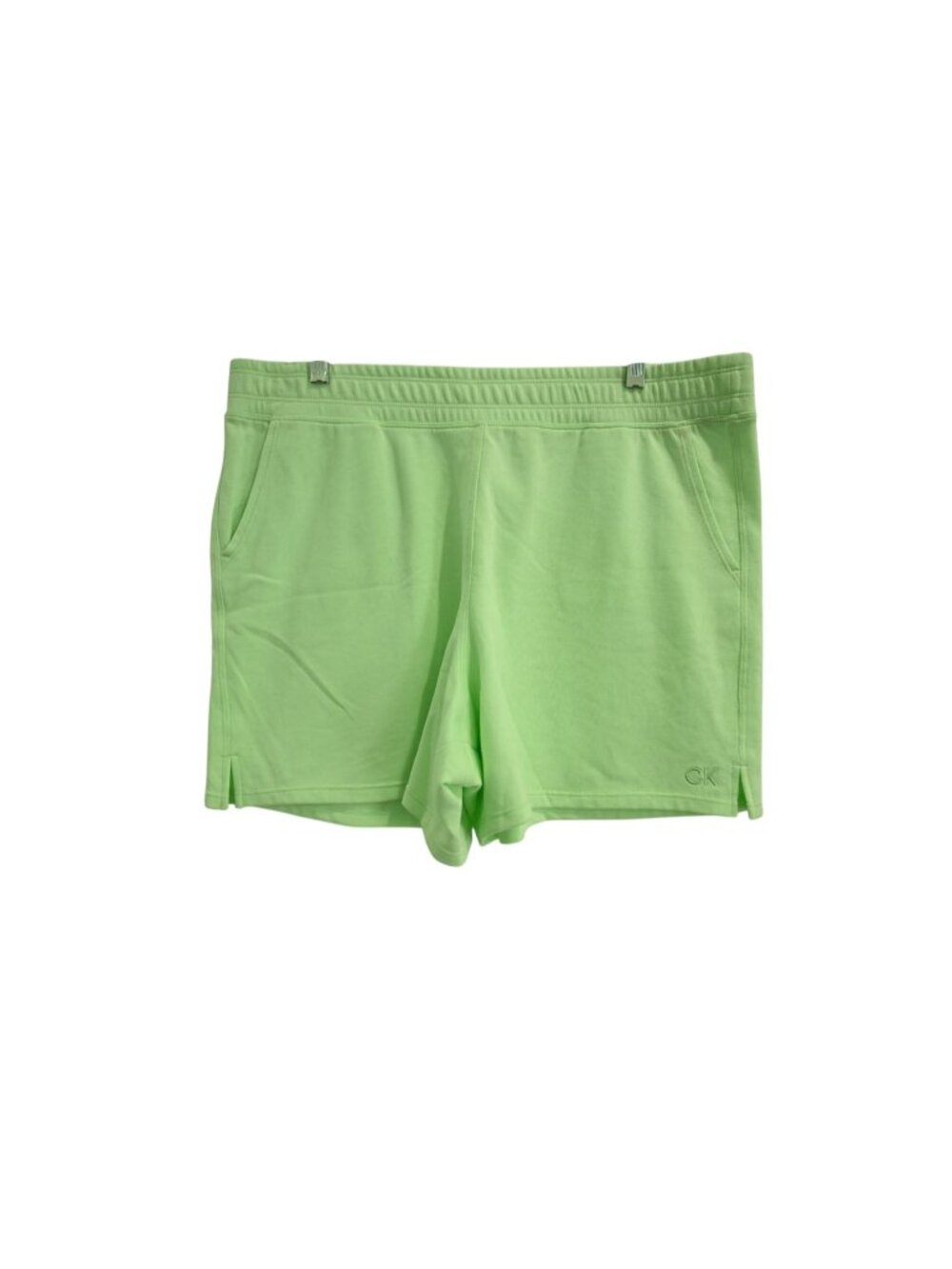 Calvin Klein Performance Knit Shorts Sz XL Green CK Logo Athletic Activewear